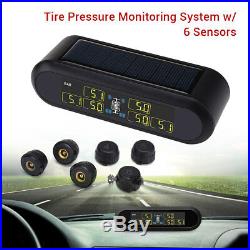 Solar Power LCD TPMS Tire Pressure Monitor System + 6 External Sensor For Van RV