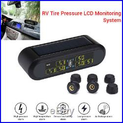 Solar Power LCD TPMS Tyre Pressure Monitor System + 6 External Sensor For Van RV