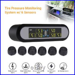 Solar Power LCD TPMS Tyre Pressure Monitor System + 6 External Sensor For Van RV