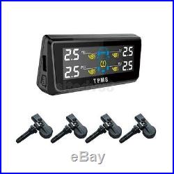 Solar Power TPMS Tire Pressure LCD Monitor System with 4 Internal Sensors