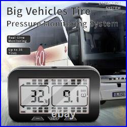 Solar Power TPMS Tyre Pressure Monitor System 18 Sensor & Repeater For Truck RV