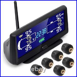 Solar Power Tire Pressure Monitoring System with 6 External Tire Pressure Sensor