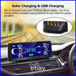 Solar Power Tire Pressure Monitoring System with 6 External Tire Pressure Sensor