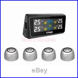 Solar Power Universal TPMS External LCD Tire Tyre Pressure Monitor System Sensor