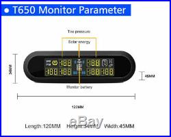 Solar Power Wireless TPMS Tire Pressure Monitoring System 6 Sensors For Trailer