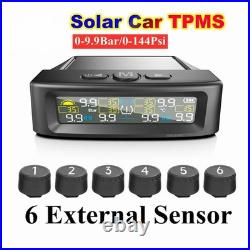 Solar TPMS Car Tire Pressure Alarm Monitor System 6 Sensor Tyre Pressure Warning