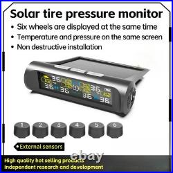 Solar TPMS Car Tire Pressure Alarm Monitor System 6 Sensor Tyre Pressure Warning