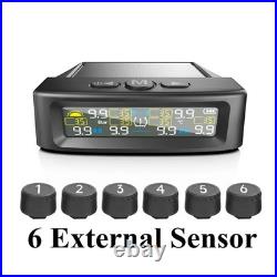Solar TPMS Car Tire Pressure Alarm Monitor System 6 Sensor Tyre Pressure Warning