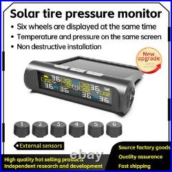 Solar TPMS Car Tire Pressure Alarm Monitor System 6 Sensor Tyre Pressure Warning