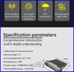 Solar TPMS Car Tire Pressure Alarm Monitor System 6 Sensor Tyre Pressure Warning
