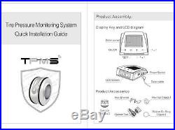 Solar TPMS LCD Tire Tyre Pressure Monitoring System 6 External Sensors for Truck