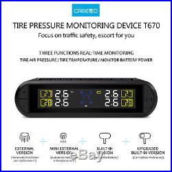 Solar TPMS Wireless Tyre Pressure Monitoring System+4 internal Sensor Car Auto