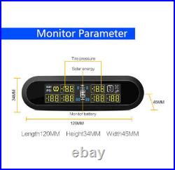 Solar Tire Pressure Monitor Gauge TPMS with 6 Sensor Set for RV Pickup Trailer Van