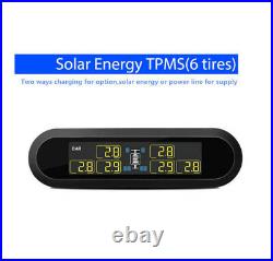Solar Tire Pressure Monitor with 6 Internal Sensors TPMS for RV Pickup Trailer Van