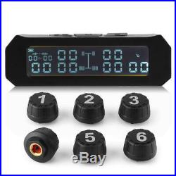 Solar Truck TPMS Car Tire Tyre Pressure Monitoring System with 6 External Sensors