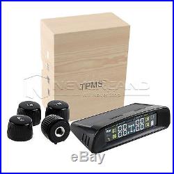 KAOLALI Wireless TPMS – Solar/USB Charging, 4 External Sensors, Real-Time Tire Pressure & Temp Monitor