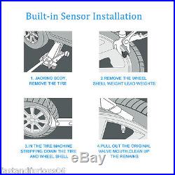 Solar Wireless TPMS Tire Pressure Alarm+4 Internal Sensor Monitoring Tpms System