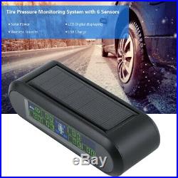 Solar Wireless TPMS Tyre Tire Pressure LCD Monitor System+6 Internal Sensors AU