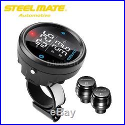 Steelmate 2-Sensors Wireless TPMS Motorcycle Tire Pressure Monitor System N2W6