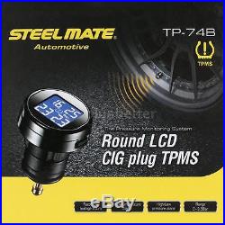 Steelmate 4 Sensors TP-74B TPMS Tire Pressure Monitor System LCD LED PSI Z6L3