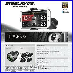 Steelmate A85 Wireless Bluetooth TPMS Tire Pressure Monitor System with 4 Sensors