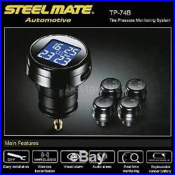 Steelmate DIY TPMS Wireless Car Tire Pressure Monitor System 4 Sensor PSI Y5F9