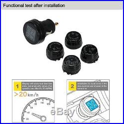 Steelmate DIY TPMS Wireless Car Tire Pressure Monitor System 4 Sensor PSI Y5F9