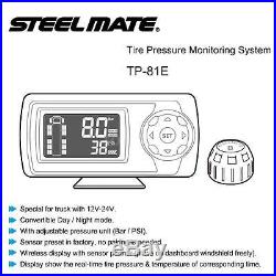 Steelmate DIY Wireless TPMS Tire Pressure Monitor System Alarm 6 Sensor New G0K5