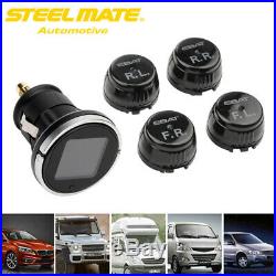 Steelmate Wireless Car TPMS LCD Tire Pressure Monitor System with4 External Sensor