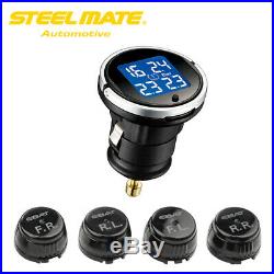 Steelmate Wireless Car TPMS LCD Tire Pressure Monitor System with4 External Sensor