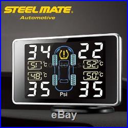 Steelmate Wireless LCD TPMS Tire Pressure Monitoring System+4 External Sensors