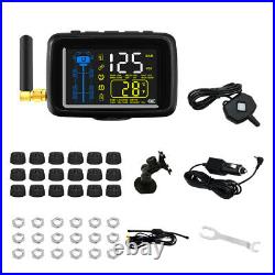 TPMS 18 wheel Real Time Tire Pressure Monitoring System+Repeater for RVs &Trucks