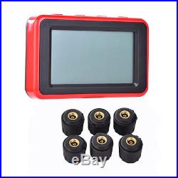 TPMS LCD Car Tire Tyre Pressure Monitoring System External Sensors For 6 Wheels