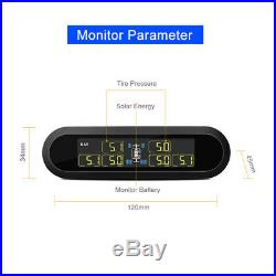 TPMS LCD Solar Engery Tire Pressure Gauge Monitor 6 External Sensors MA1885