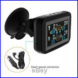 TPMS LCD Tire Tyre Monitoring Pressure System With 4 External Sensors Wireless