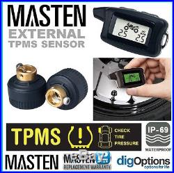 TPMS Motor Cycle Bike Wireless DIY Tire Pressure Monitor System 2Sensors LCD Ty