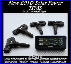Tpms Solar Power Tire Pressure Monitor + 4 Sensors Fit For Oem Charger Challenge