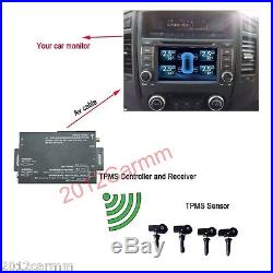 TPMS Tire Pressure Monitor System 4 Sensors Displayed DVD Video Monitor Internal