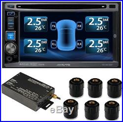 -TPMS Tire Pressure Monitor System 6 External Cap 22 Sensors DVD Video Car TPMS