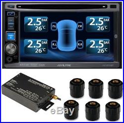-TPMS Tire Pressure Monitor System 6 External Cap 22 Tyre Sensors DVD Naviga Car
