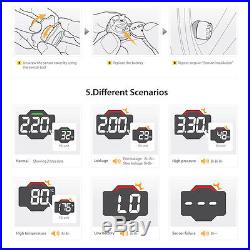 TPMS Tire Pressure Monitoring System 2 Sensor Motorcycle Bike Handlebar Wireless