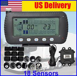 TPMS Tire Pressure Monitoring system Wireless- 18 sensors for RV, Trailer, Van