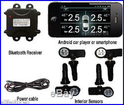 TPMS Tire Pressure System 4 Interior Sensors Displayed on Android Car Smartphone
