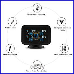 TPMS Tire Tyre Pressure LCD Display Monitoring System Wireless 4 External Sensor