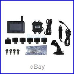 TPMS Tire Tyre Pressure LCD Monitor System Wireless 6 External Sensor Displayer