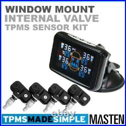 TPMS Tyre Pressure Monitoring LCD System Internal Valve Sensors x 4 Car, Carava