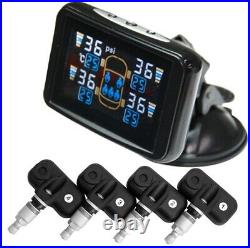 TPMS Tyre Pressure Monitoring LCD System Internal Valve Sensors x 4 Car, Carava