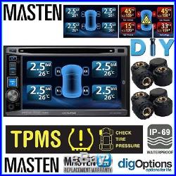 -TPMS Tyre Tire Pressure Monitor System 8 External Cap 22 Sensors DVD Video Cars