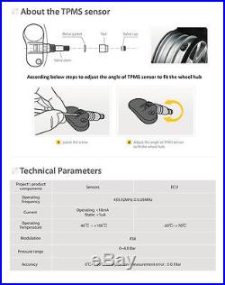 TPMS Wireless Tire Pressure Monitoring System +4 Interior Sensors Car DVD Player
