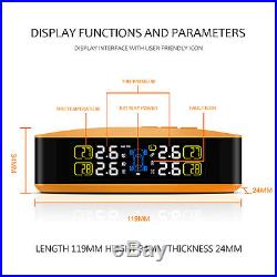 TPMS Wireless Tyre Tire Pressure + Temp Monitor System Kit 4 Internal Sensors